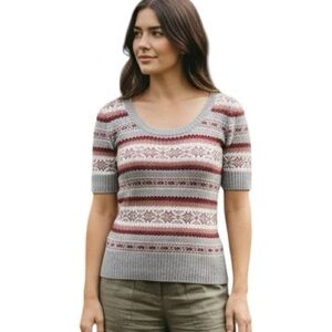 Anthropologie Aphorism Medium Angora Short Sleeve Sweater Y2K